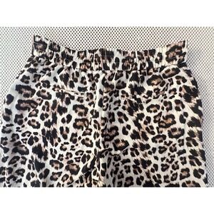 Maison d'Amelie Wide Leg Pants Sz M Leopard Print High Waist Pull On Boho Casual